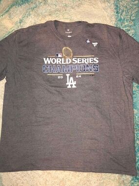 Fanatics Los Angeles Dodgers 2024 World Series Champions Gray T-shirt